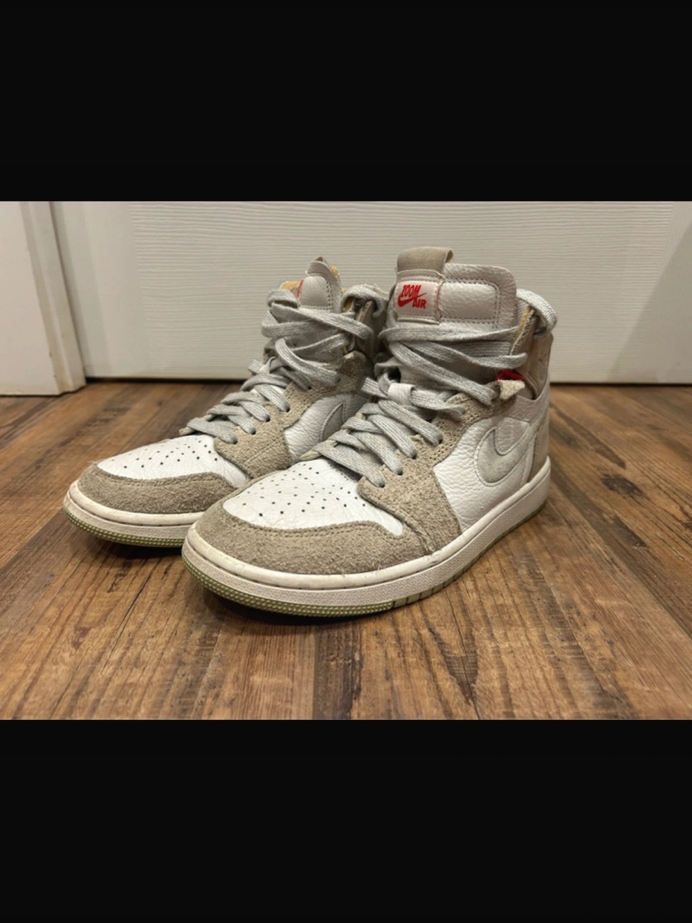 Nike High-Top Sneakers in White and Light Beige
